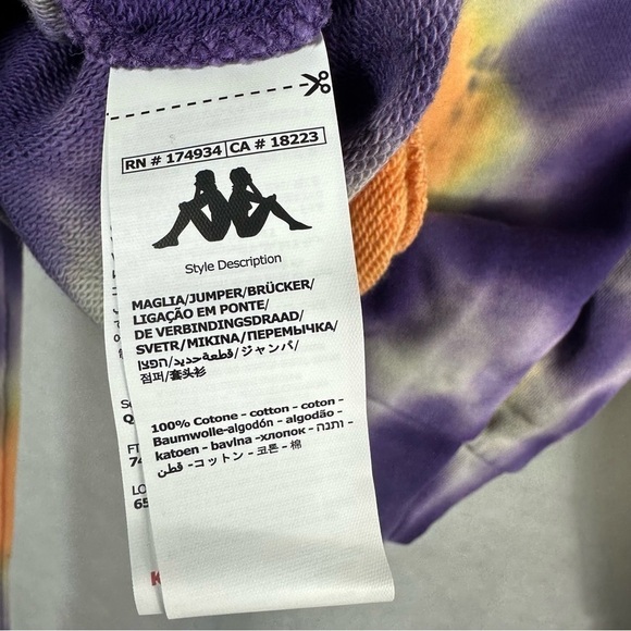 Kappa Authentic Galz Cropped Sweatshirt Size Small Cream Brandy Violet - Picture 6 of 9